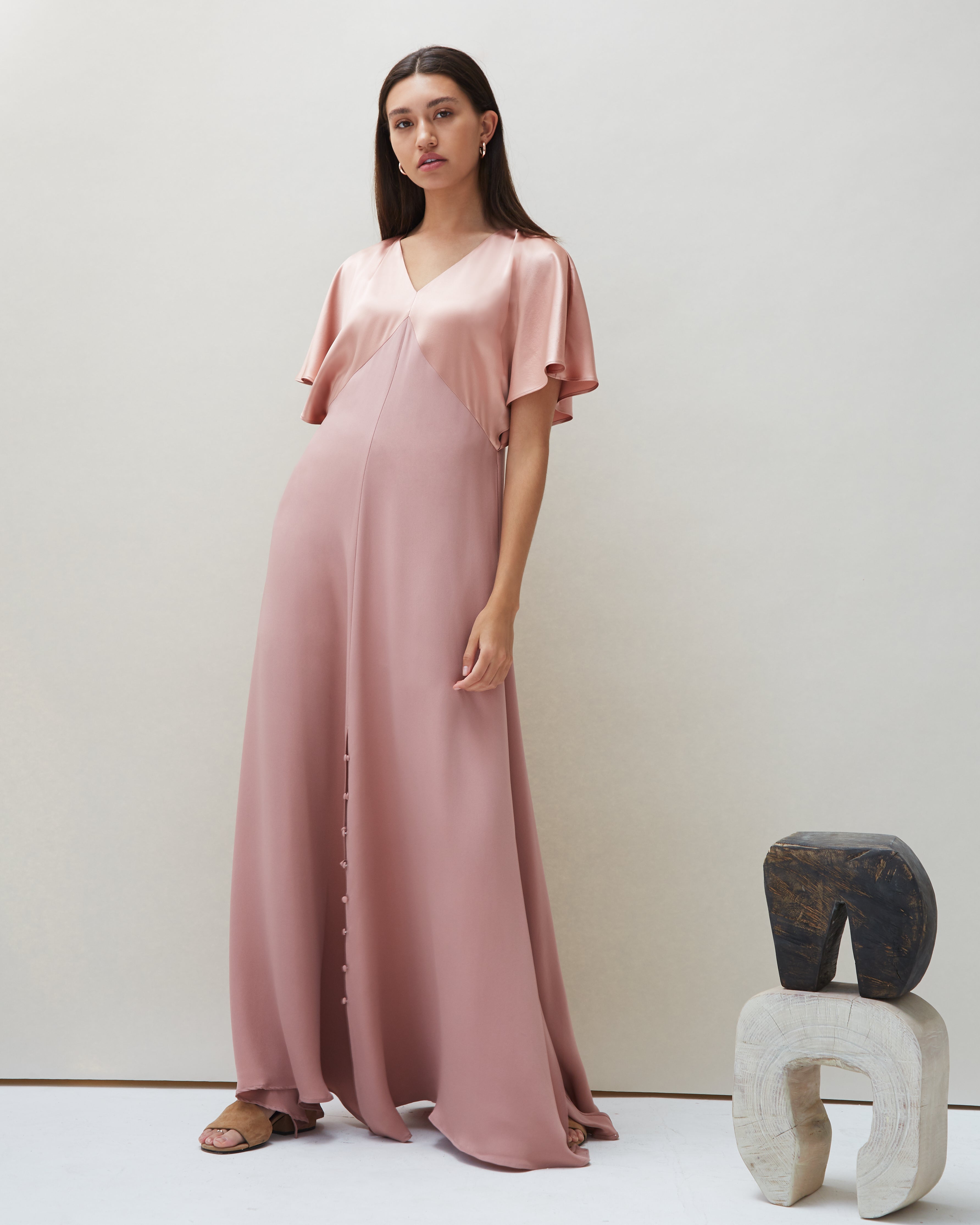 Seta Gown in Blush - COYAN